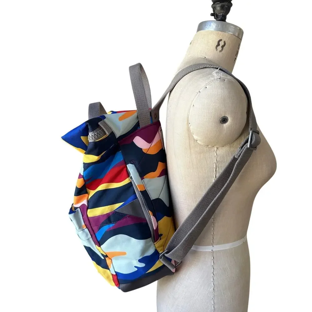 ORI London Bag Co Bantry B Bold Camo Recycled Canvas Backpack Work School Bright